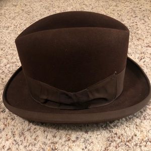 Vintage Herbert Johnson brown Homburg 6 7/8